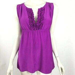 Amanda Uprichard Silk‎ Purple Blouse Top Ruffles